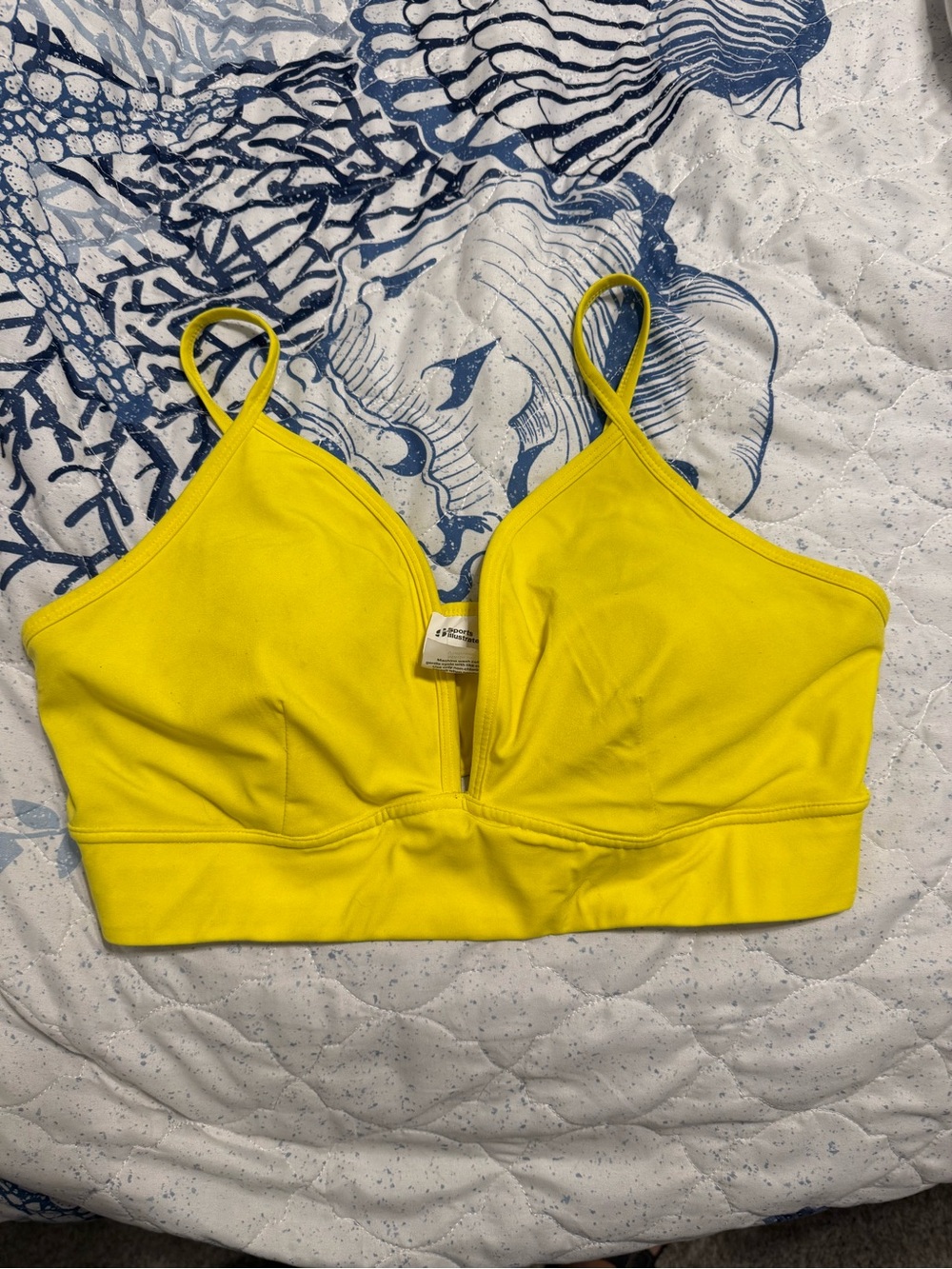 Sports Illustrated Yellow V-Plunge Sports Bra